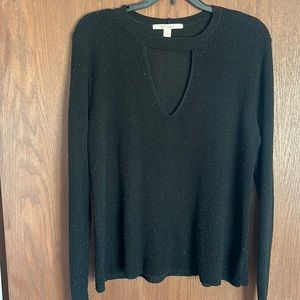 Black Sweater with neckline keyhole